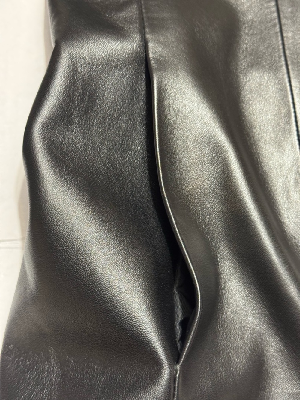 Coach Women’s Black 100% Leather Button-Front Blazer Jacket - Size XL - Picture 4 of 12